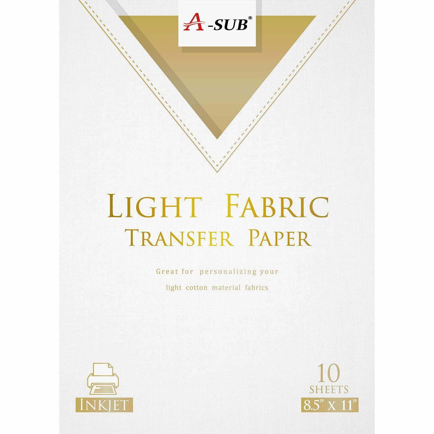 40 Sheets A-SUB Inkjet Iron-On Heat Transfer Paper DARK + LIGHT Fabric  T-shirts