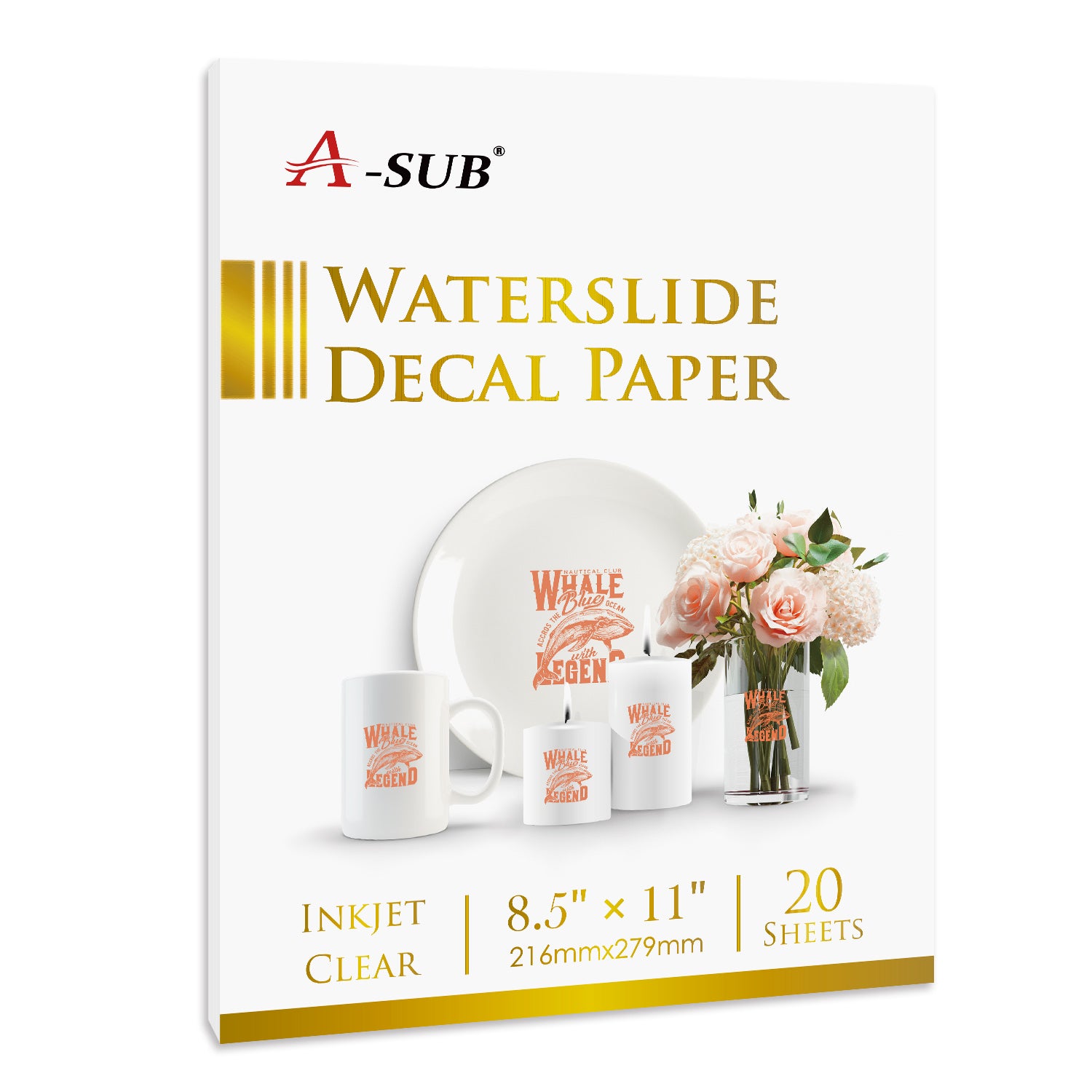 INKJET CLEAR WATERSLIDE FILM Model, Ceramic, Decal Paper 5 sheets 8.5x11