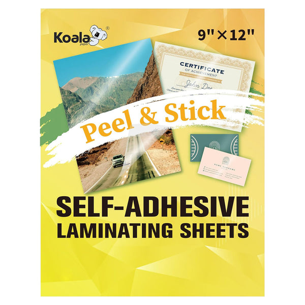 Self Adhesive Laminating Sheets - 9 x 12 Inches - 20 Sheets