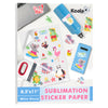 100% Waterproof White Glossy Sublimation Sticker Paper 25 Sheets