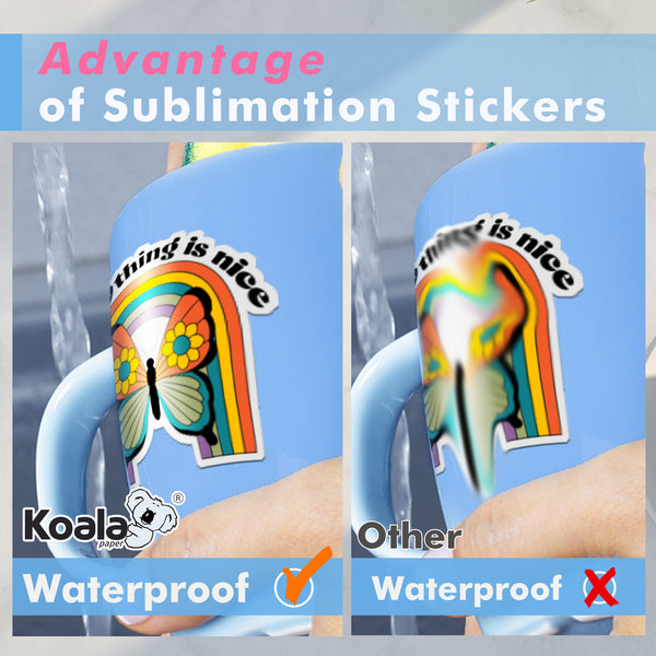 100% Waterproof Clear Glossy Sublimation Sticker Paper 25 Sheets