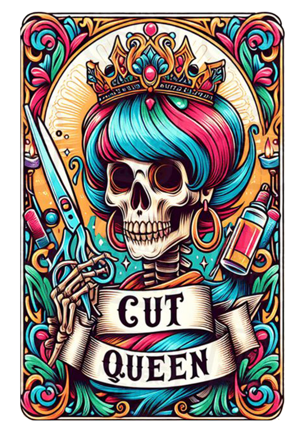 Girl Skeleton Witchy Vibes Hanging Sign-Cut Queen PNG