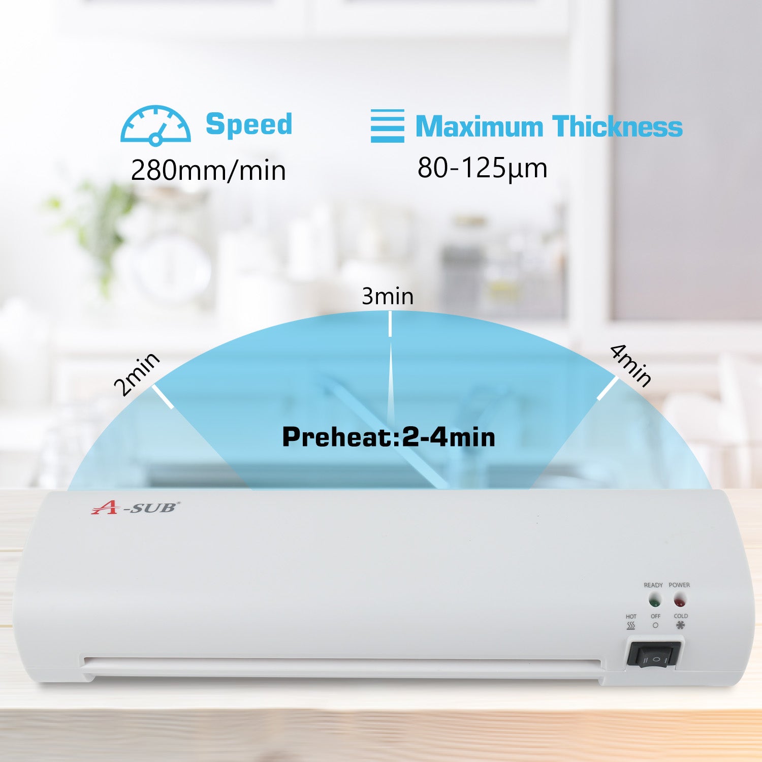 A-SUB Upgraded Thermal Laminator Machine A4 Size Cold & Hot 💥FREE GIFTS included💥