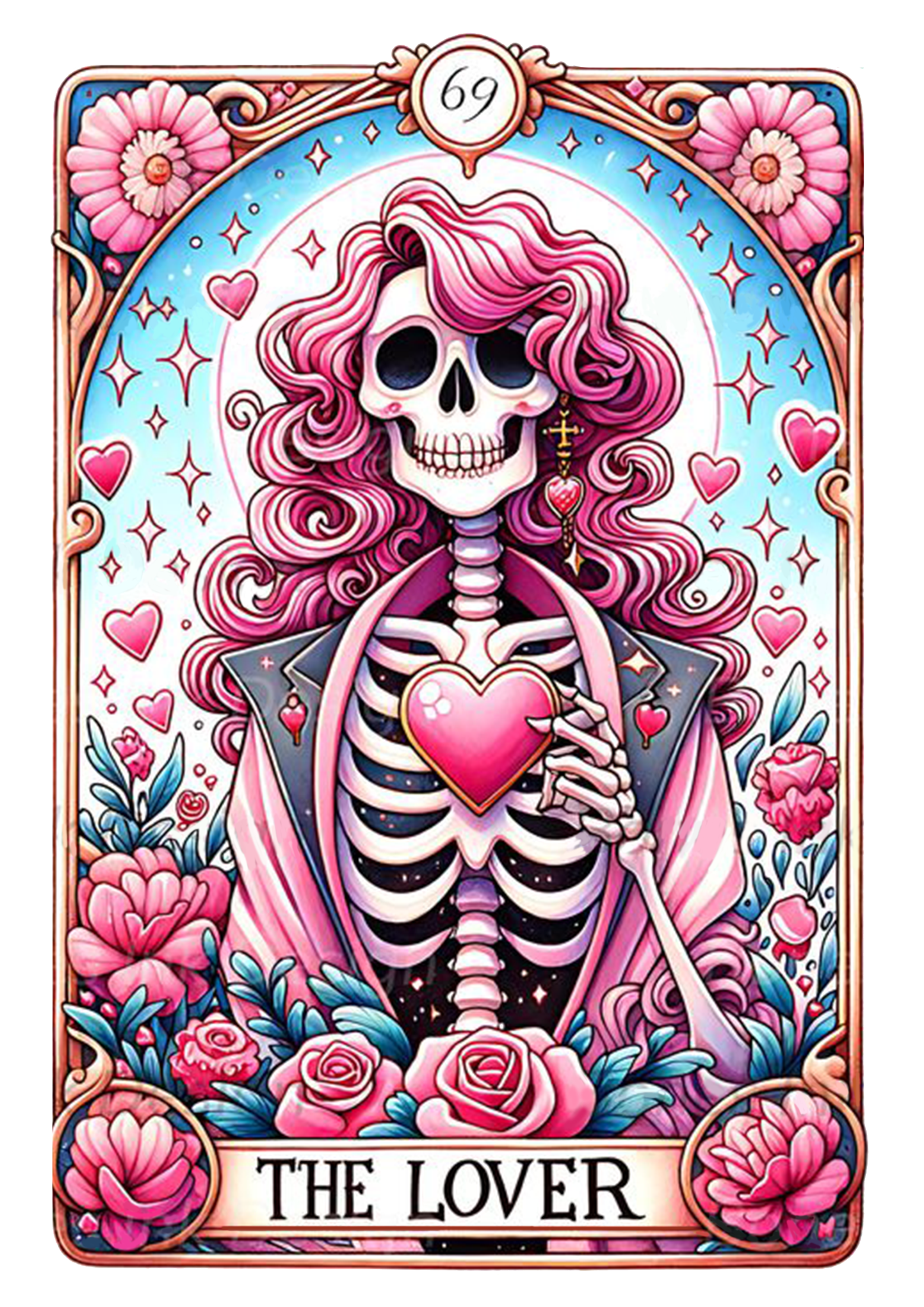 Girl Skeleton Witchy Vibes Hanging Sign-The Lover