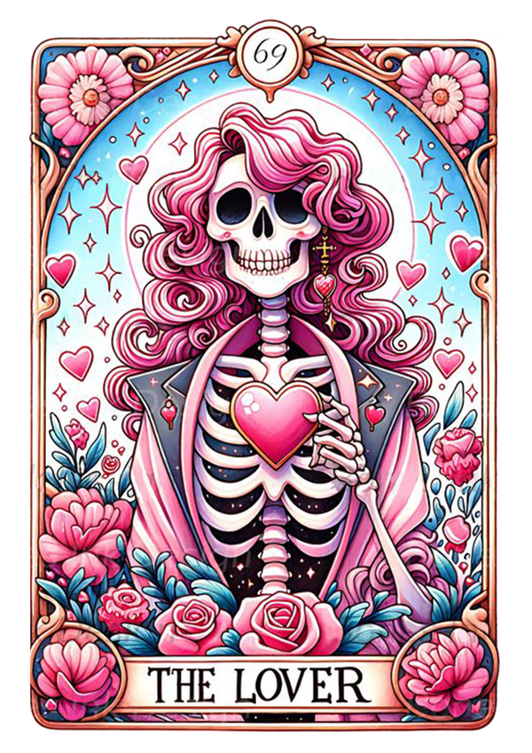 Girl Skeleton Witchy Vibes Hanging Sign-The Lover