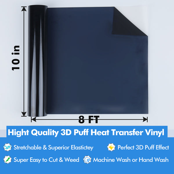 Puff Vinyl Heat Transfer HTV 6 Assorted Colors 3d Puff Film Designs For Heat  Press Tshirt
