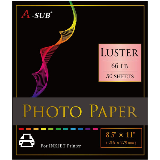 A-SUB Luster Resin-Coated Photo Paper 8.5"x11" 66lb 250gsm for inkjet 50 sheets