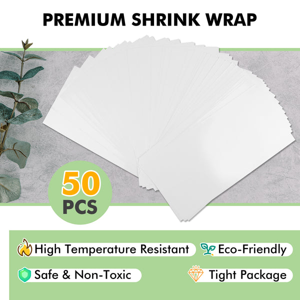 Sublimation Shrink Wrap Sleeves,5x10 Inch White Sublimation Heat