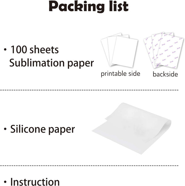 A-SUB Papier de sublimation A4, 210x297 mm, 100 feuilles