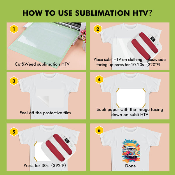  A-SUB Sublimation HTV for Light Fabric, Clear Sublimation Vinyl  12 X 10FT, Matte HTV Vinyl for Sublimation on Cotton Fabric T-Shirt,  Pillow, Bag : Arts, Crafts & Sewing