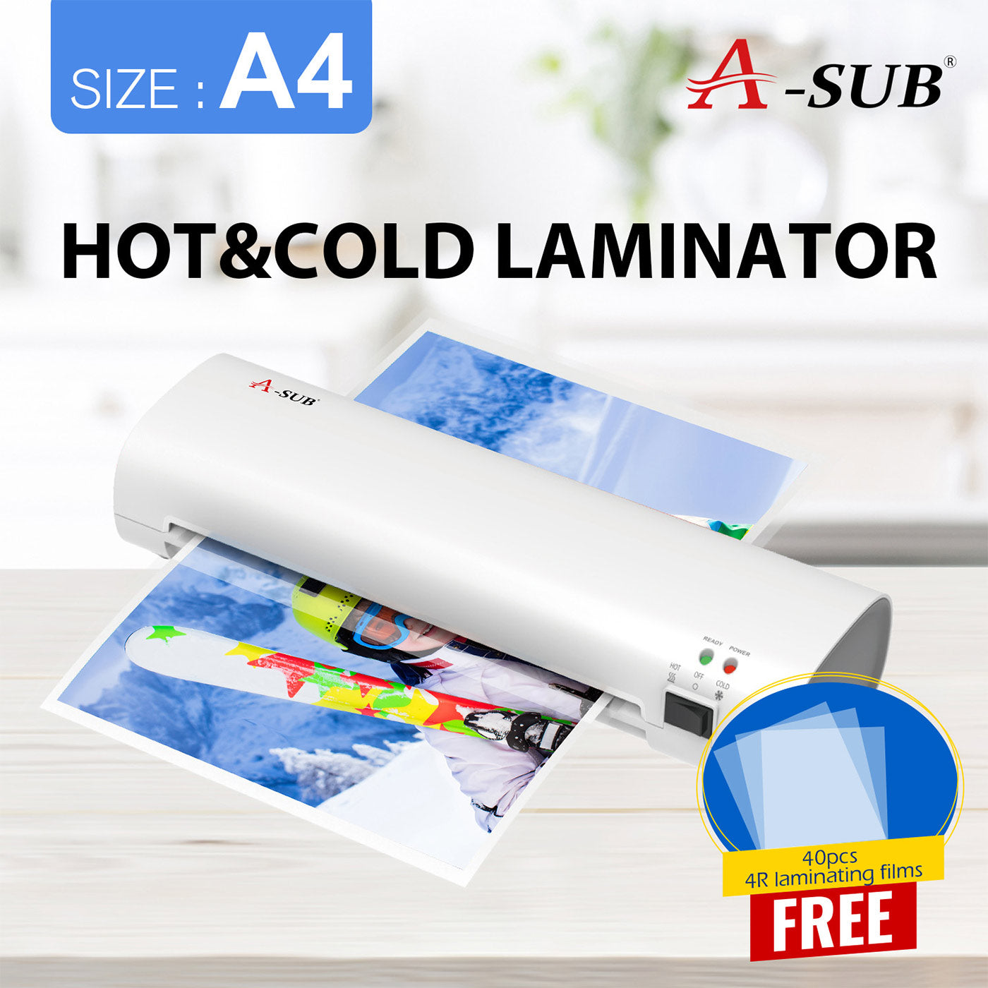 A-SUB Upgraded Thermal Laminator Machine A4 Size Cold & Hot 💥FREE GIFTS included💥