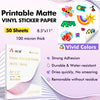 A-SUB Waterproof Matte Vinyl Sticker Paper for Inkjet Printer 200 Sheets