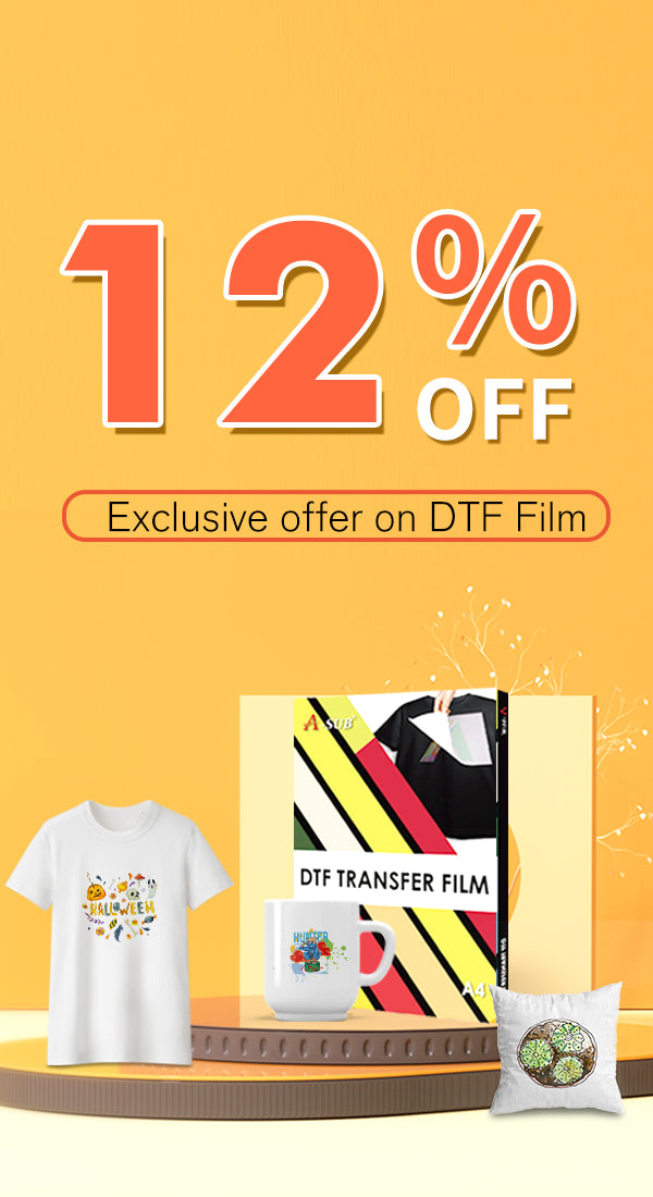DTF Powder and Film - A-SUB DTF Transfer Powder Adhesive for Sublimation  Transfer and DTF Film Paper A3 11.7x16.5 Clear Heat Transfer Film for