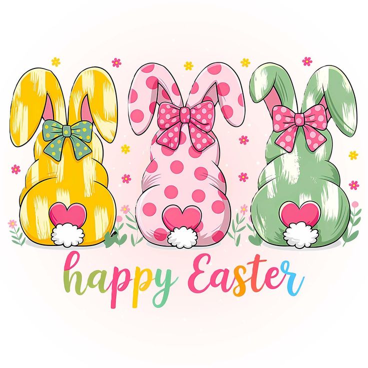 Happy Easter Colorful Rabbit