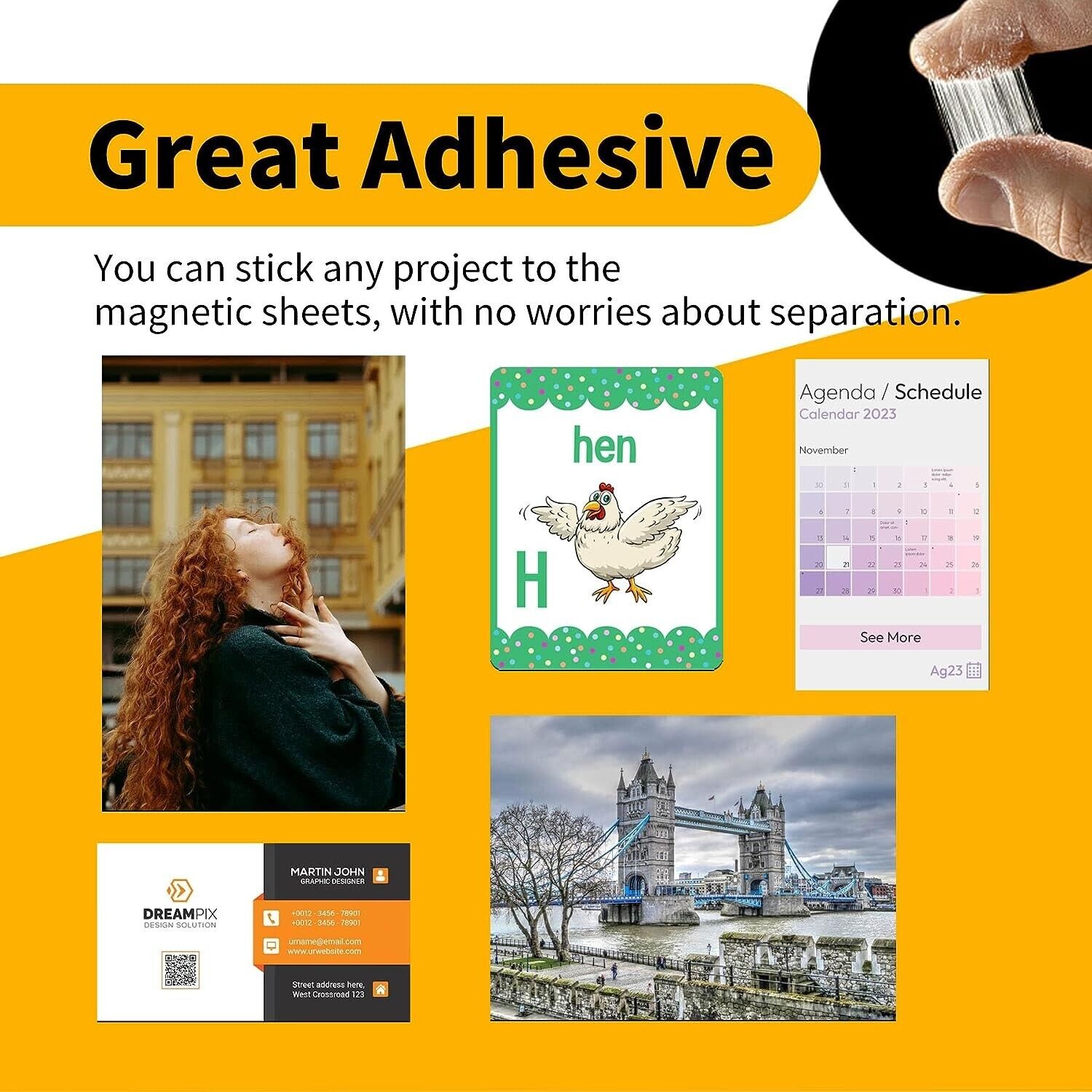 Magnetic Adhesive Sheets with Self Adhesive Backing 26 Mil 8x10 inches 12 Sheets