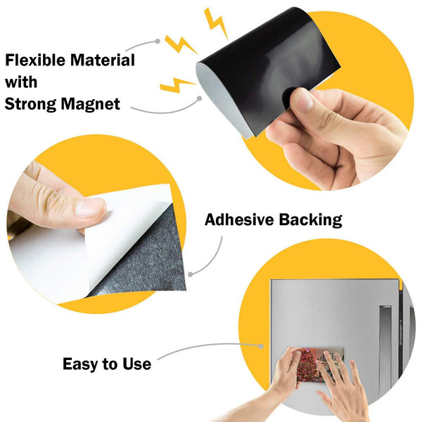 Magnetic Adhesive Sheets with Self Adhesive Backing 26 Mil 8x10 inches 12 Sheets