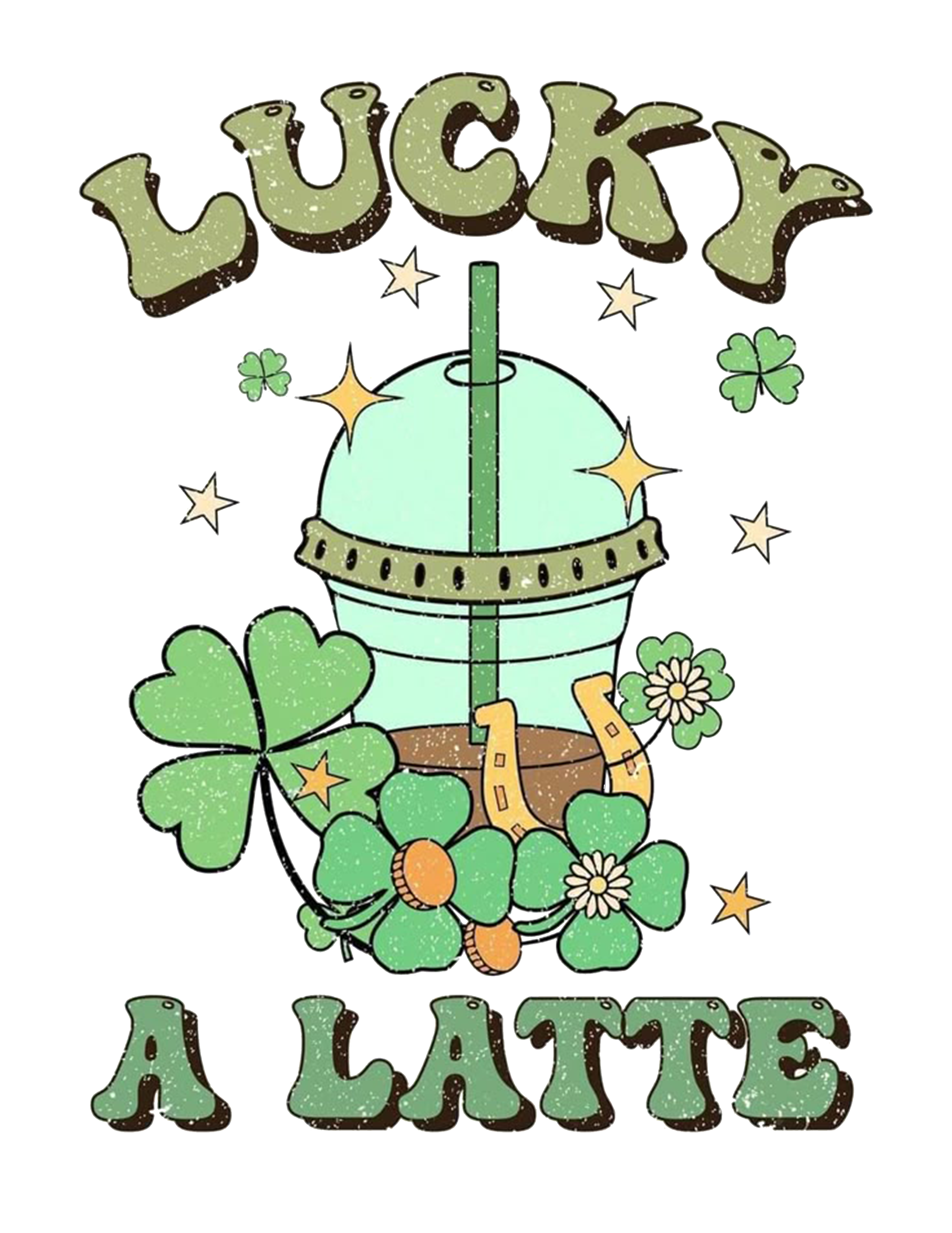 St. Patrick's Day-Lucky A latte PNG