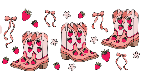 Strawberry Boots for 20OZ Tumbler PNG