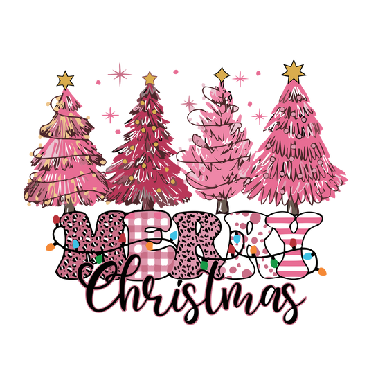 Pink Tree Merry Christmas PNG