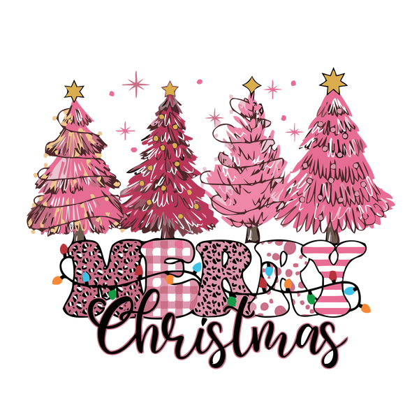 Pink Tree Merry Christmas PNG