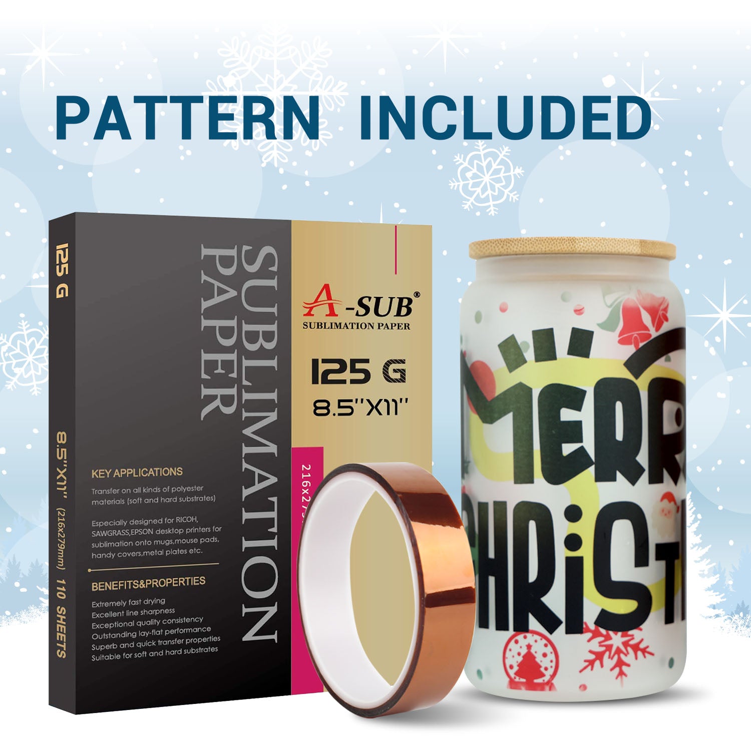 Merry Christmas Sublimation Bundle (Pattern included)