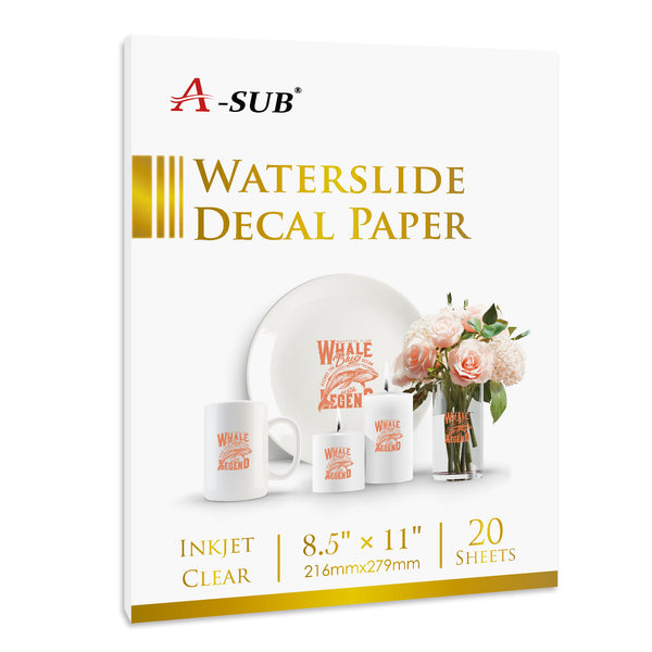 Waterslide Decal Paper Inkjet Clear 8.5 x 11 5 Sheets