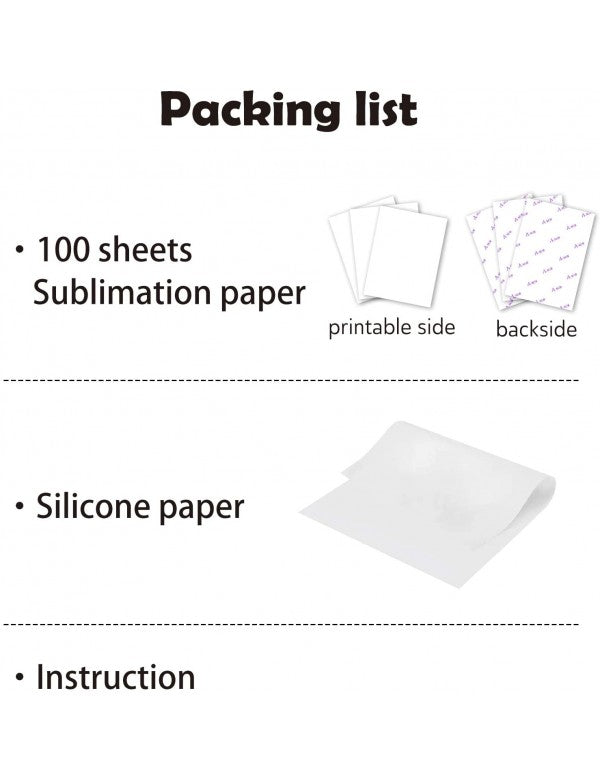 A-SUB Sublimation Paper 13X19 Inch 110 Sheets ONLY Compatible with  Sublimation Printer and Sublimation Ink 125g